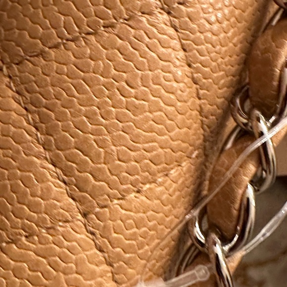 Chanel Classic Caviar Beige Caramel Medium Duble Flap Silver Chain Bag - Picture 14 of 14